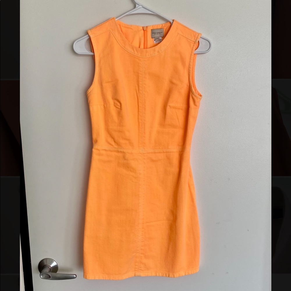 French Connection Neon Orange Denim Dress